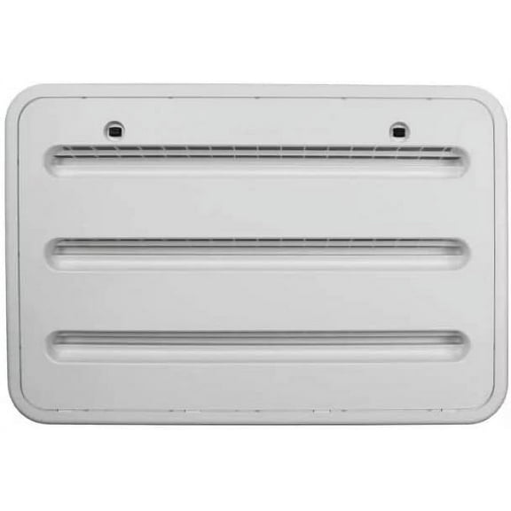Dometic RV Refrigerator Lower/Upper Mount Vent - Replacement Vent Assembly for Refrigerators - Paintable Recessed Grid Design with Cut-Out 14" x 22" - Polar White