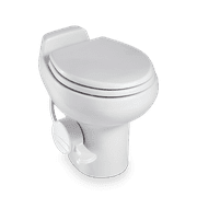 Dometic Sealand 510 Plus RV/Marine Toilet -Foot Pedal Flush with Elongated Enameled Wood Seat - Standard Height - Efficient Water Consumption Eco-Friendly Flush