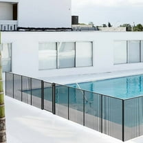 Domi 4.5FT x 12FT DIY Pool Safety Fence – Removable Black Mesh Fence for Inground Pools, Outdoor Backyard Swimming Pool, Garden Pool Protection