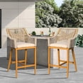 thumbnail image 1 of Domi Bar Stools Set of 2, Outdoor Counter Height Bar Chairs with Arm and Backrest, Aluminum Tall Bar stools with Cushion Modern Textilene Rope Boho Barstools for Garden, Pool, Patio, Kitchen, 1 of 9