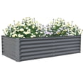 thumbnail image 1 of Domi Galvanized Raised Garden Bed ,Large Metal Planter Box for Growing Vegetables, Fruits, and Flowers Outdoors, Gray, 6x3x1.5ft, 1 of 7