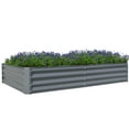 thumbnail image 1 of Domi Galvanized Raised Garden Bed ,Large Metal Planter Box for Growing Vegetables, Fruits, and Flowers Outdoors, Gray, 6x3x1ft, 1 of 8