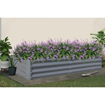 Domi Galvanized Raised Garden Bed, Outdoor Planter Garden Boxes Large Metal Planter Box for Gardening Vegetables Fruits Flowers, Dark Grey(6x3x1ft)