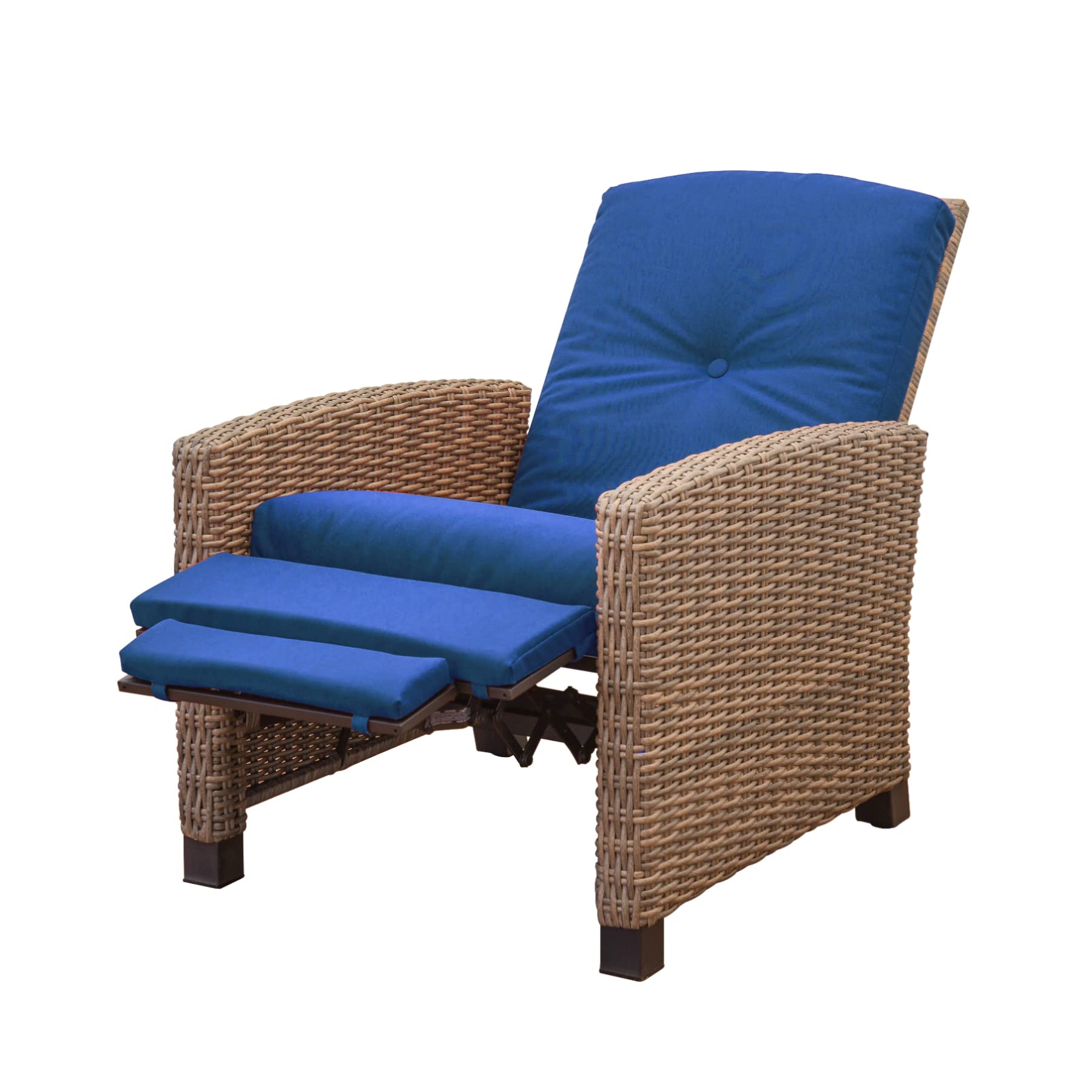 Domi Indoor & Outdoor All-Weather Wicker Recliner Patio Chair, Comfortable Reclining Seating - image 1 of 9