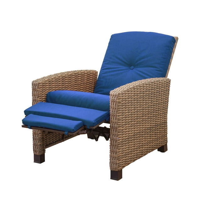 Domi Indoor & Outdoor All-Weather Wicker Recliner Patio Chair, Comfortable Reclining Seating