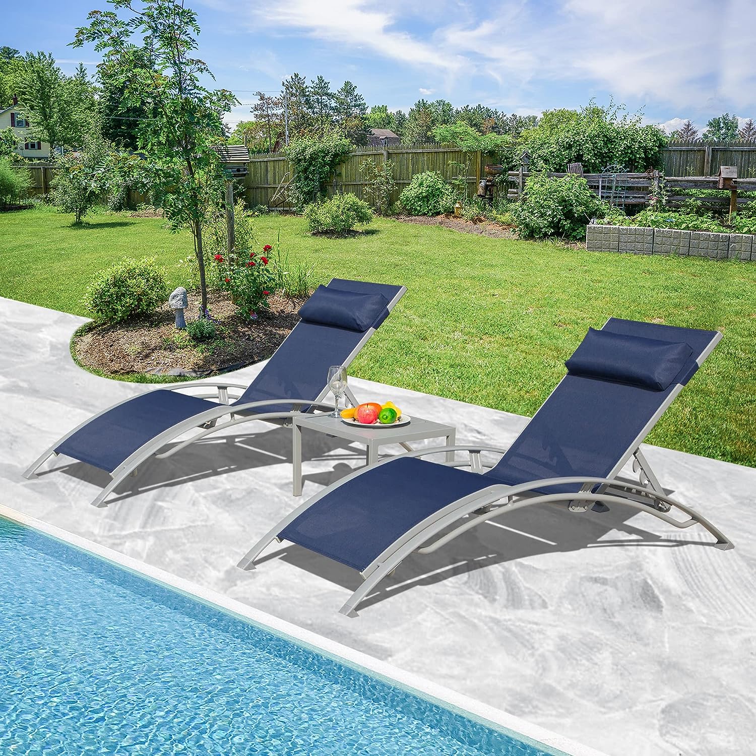 Better Homes & Gardens Brookbury Outdoor Double Chaise Lounge Gray