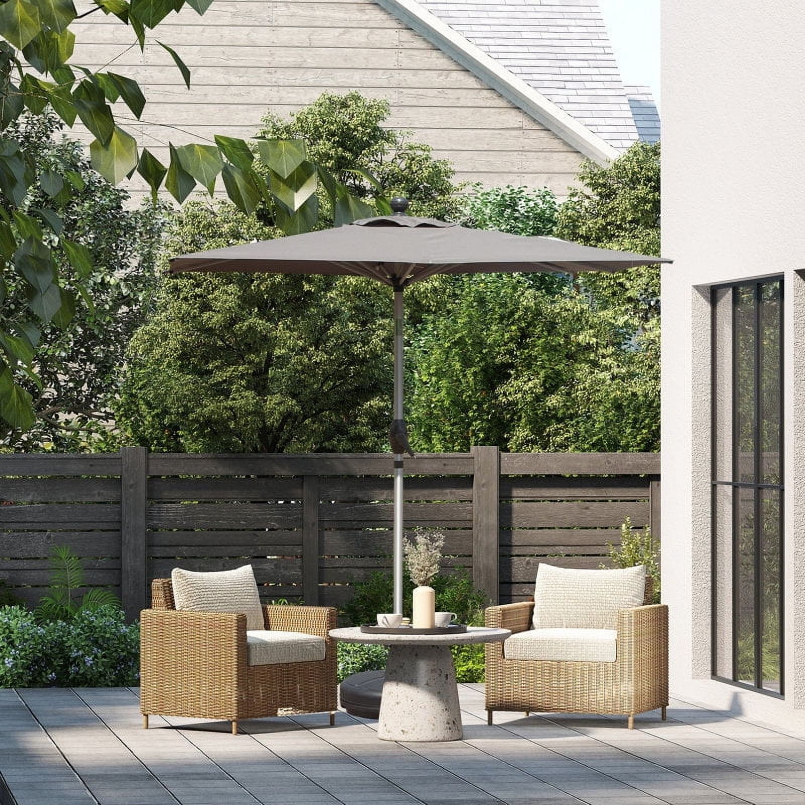 Domi Outdoor 5.91'×3.94' Outdoor Patio Market Umbrella with Aluminum Pole, UV-Resistant Canopy, Wind Vent, Tilt & Crank System—Ideal for Patio, Garden, Deck, Pool, Outdoor Dining