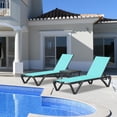 thumbnail image 1 of Domi Outdoor Chaise Lounge 2 Pieces Aluminum Patio Lounge Chair with Side Table, 5 Adjustable Position Recliner Chair Outside Tanning Chairs for Patio, Beach, Pool (Lake Blue), 1 of 8