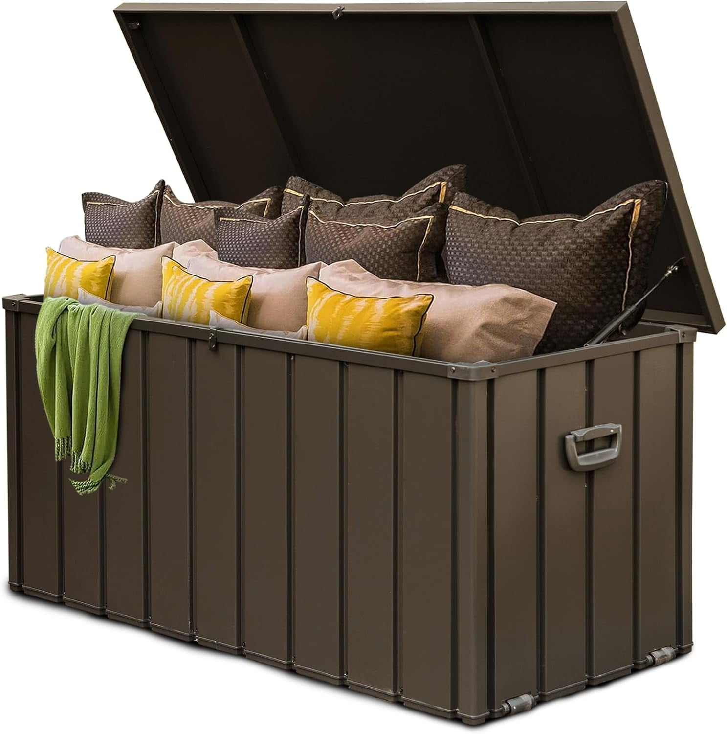 Domi Outdoor Deck Box 150 Gallon, Lockable Waterproof Storage Box Large Outside Storage