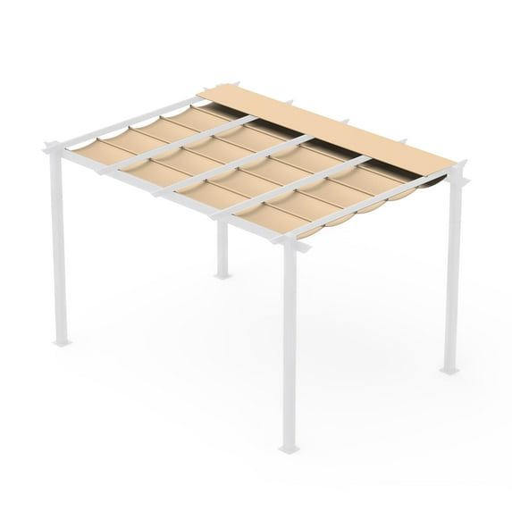 Domi Outdoor Living 10x13FT Retractable Pergola with Replacement Canopy Top Sun Shade Canopy