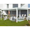 thumbnail image 1 of Domi Outdoor Living 10x16FT Louvered Pergola with Adjustable Steel Roof, Durable Metal Frame, Efficient Drainage System for Backyard, Garden and Lawn, White, 1 of 8