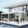 thumbnail image 1 of Domi Outdoor Living 10x20FT Louvered Pergola with Adjustable Steel Roof, Durable Metal Frame, Efficient Drainage System for Backyard, Garden and Lawn, White, 1 of 9