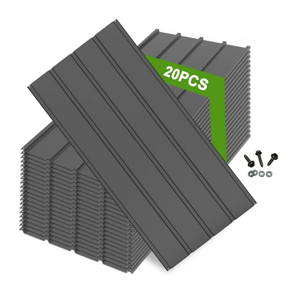 Domi Outdoor Living 20 Pcs Galvanized Metal Roofing Panels with Steel Screws, 3.54ft x 1.64ft Corrugated Siding Panels for Pergola, Gazebo, Shed, Patio, Garage, Chicken Coop, Gray