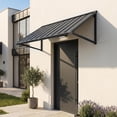 thumbnail image 1 of Domi Outdoor Metal Awning 60" x 36", Front Door and Window Canopy with Powder-Coated Frame, Weather Resistant Sun and Rain Shelter for Patio, Entrance, Porch and Balcony, Dark Gray, 1 of 9