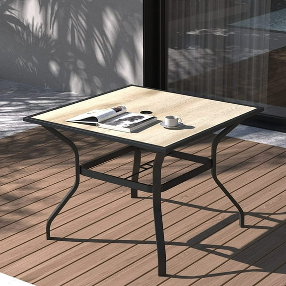Domi Outdoor Patio Dining Table Square for Porch,Garden,Backyard,Balcony