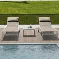 thumbnail image 1 of Domi Patio Chaise Lounge Set of 3, Adjustable Full Aluminum Pool Lounge Chairs with Wheels and Side Table, Padded Sunbathing Lounger for Deck Lawn Patio Backyard,Textilene - Khaki, 1 of 6