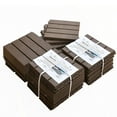 thumbnail image 1 of Domi Outdoor Living Patio Deck Tiles, 12 x 12 inches Composite Interlocking Decking Tile, Four Slat Plastic Outdoor Flooring, 44 Pieces One Pack, Dark Brown, 1 of 6