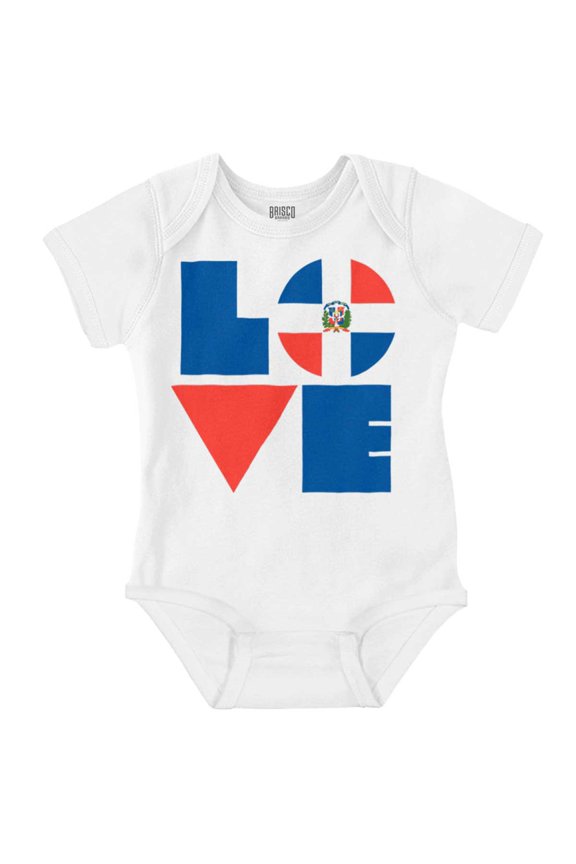 Domical Republic Flag DR Pride Love Romper Boys or Girls Infant Baby Brisco Brands NB
