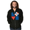 thumbnail image 1 of Domical Republic Flag DR Pride Love Zip Up Hoodie Men's Women's Brisco Brands S, 1 of 5