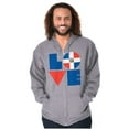 thumbnail image 1 of Domical Republic Flag DR Pride Love Zip Up Hoodie Men's Women's Brisco Brands X, 1 of 5