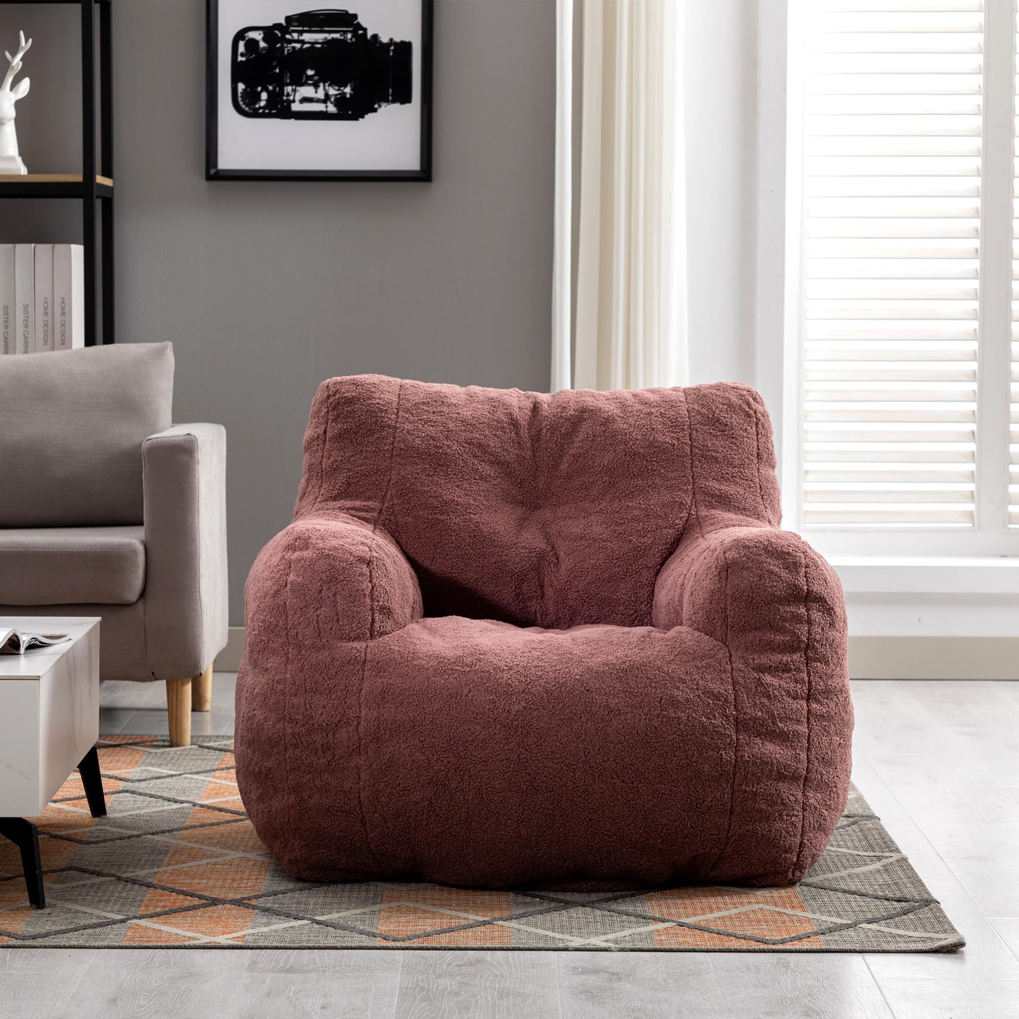 Domiluxe Bean Bag Chairs for Adults,Teddy Fabric Fluffy and Lazy Sofa ...