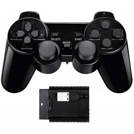 Dominate PlayStation 2 Wirelessly! PS2 Wireless Controller (2.4G, Black) Dual Shock