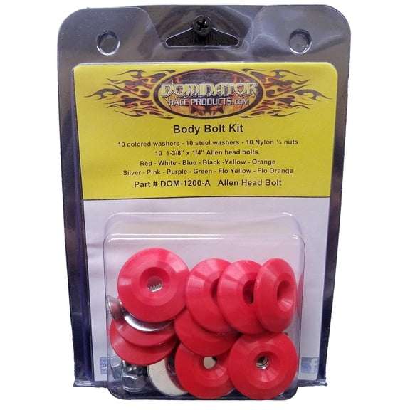 Dominator DOM-1200-FLO YE Body Bolt Kit, Flourescent Yellow