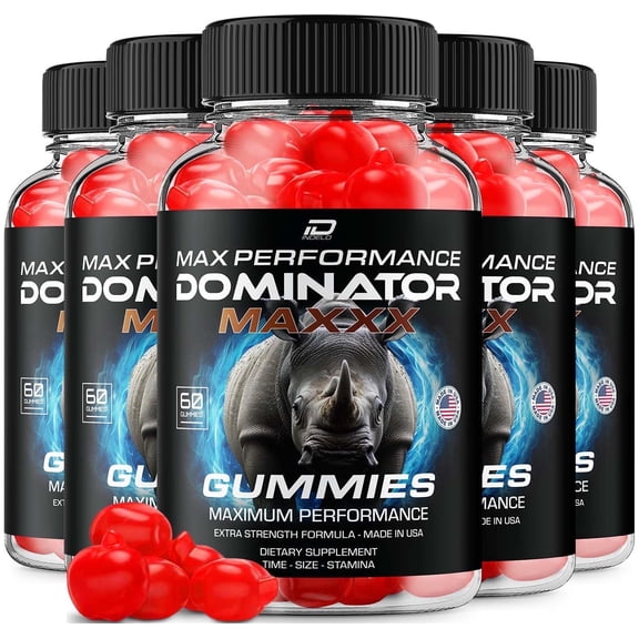 Dominator Maxxx Gummies for Men - DominatorMaxx Male Gummies, All Natural, Reviews, 5 Pack, 300 Gummies