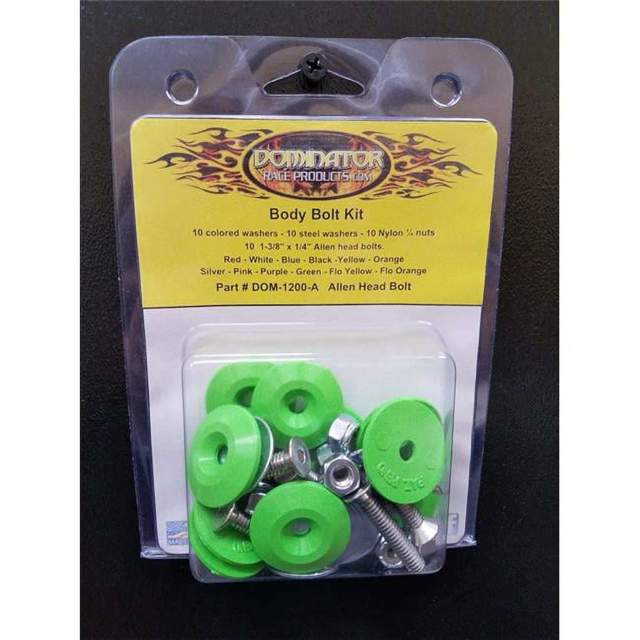 Dominator Body Bolt Kit Allen Head Xtreme Green Dominator Body Bolt Kit Allen Head Xtreme Green