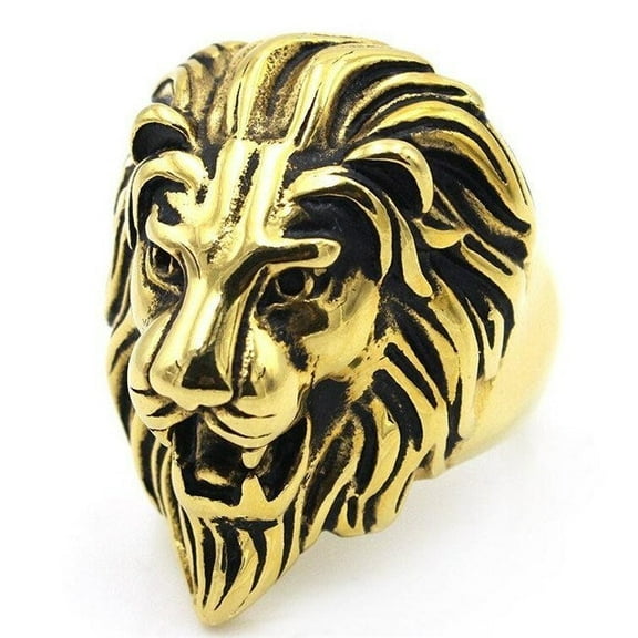 Men's Lion Ring Titanium Steel Casting European Ring American Ring Animal Ring Biker Ring Statement Ring Jewelry