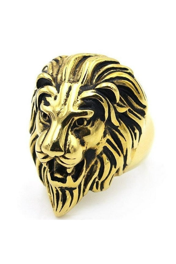 Men's Lion Ring Titanium Steel Casting European Ring American Ring Animal Ring Biker Ring Statement Ring Jewelry