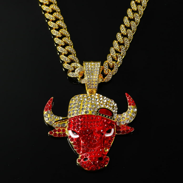 Domineering full diamond red bull head pendant accessories Domineering full diamond red bull head pendant accessories