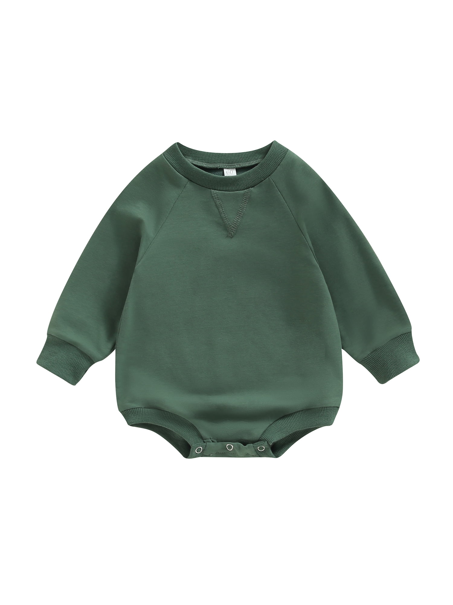 Domingbub Infant Baby Girl Boy Oversized Sweatshirt Romper Solid Color