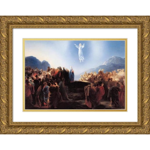 Domingos Sequeira 14x11 Gold Ornate Wood Frame and Double Matted Museum Art Print Titled - The Ascension (C. 1828-1830)