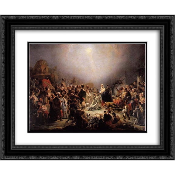 Domingos Sequeira 2x Matted 24x20 Black Ornate Framed Art Print 'The Worship of the Mages'