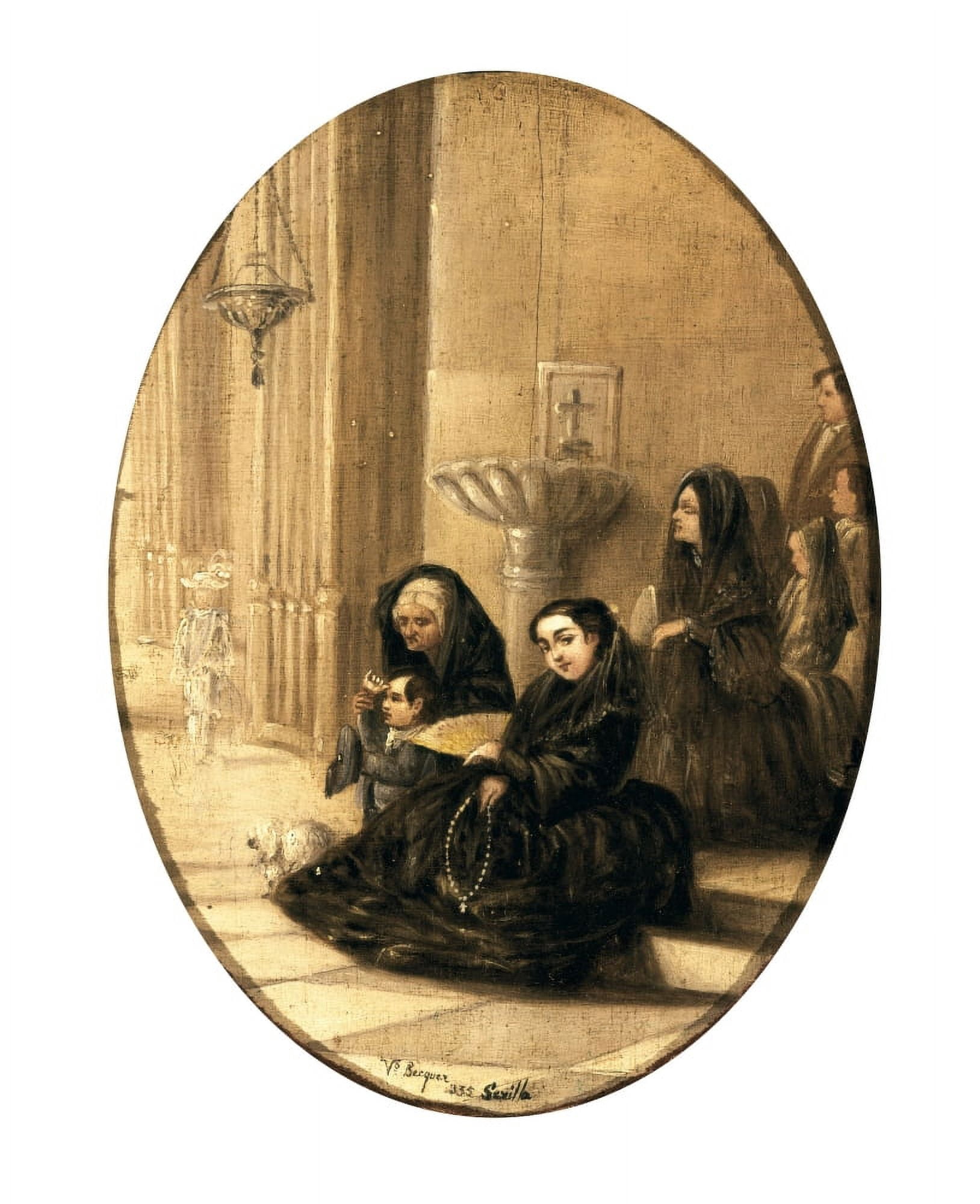 Dominguez Becquervaleriano (1834-1870) Canvas Art - (24 x 36)