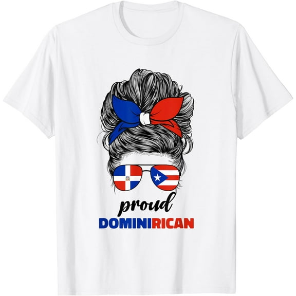 DominiRican Gril Women Dominican And Puerto Rican Rico Flag T-Shirt