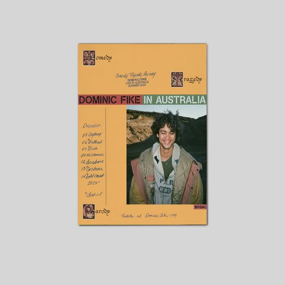 Dominic Fike Comedy Tragedy Parody Australia Summer Tour December Poster Size 24''x36'' Goldengate