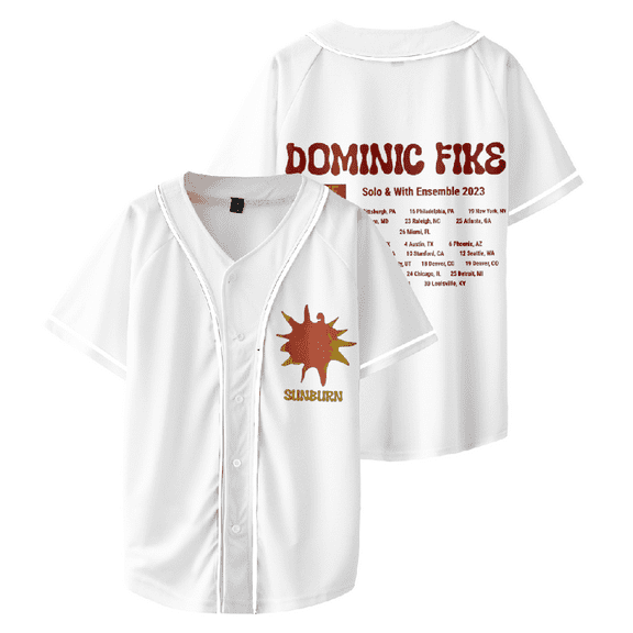 Dominic Fike Sunburn Baseball Jersey 3D Print Summer Hip Hop White T Shirts