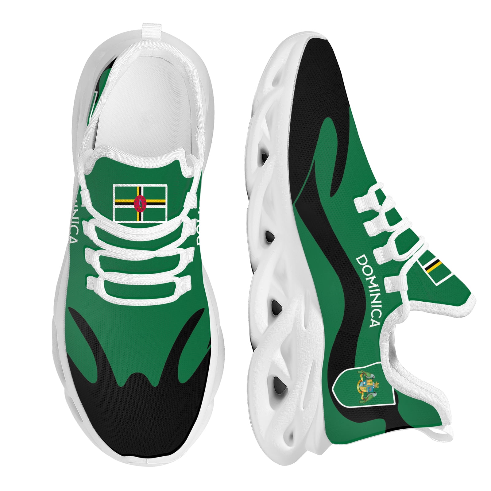 Dominica Flag Designer Sneaker For Women Flag Print Comfortable Dominica Flag Designer Sneaker For Women Flag Print Comfortable