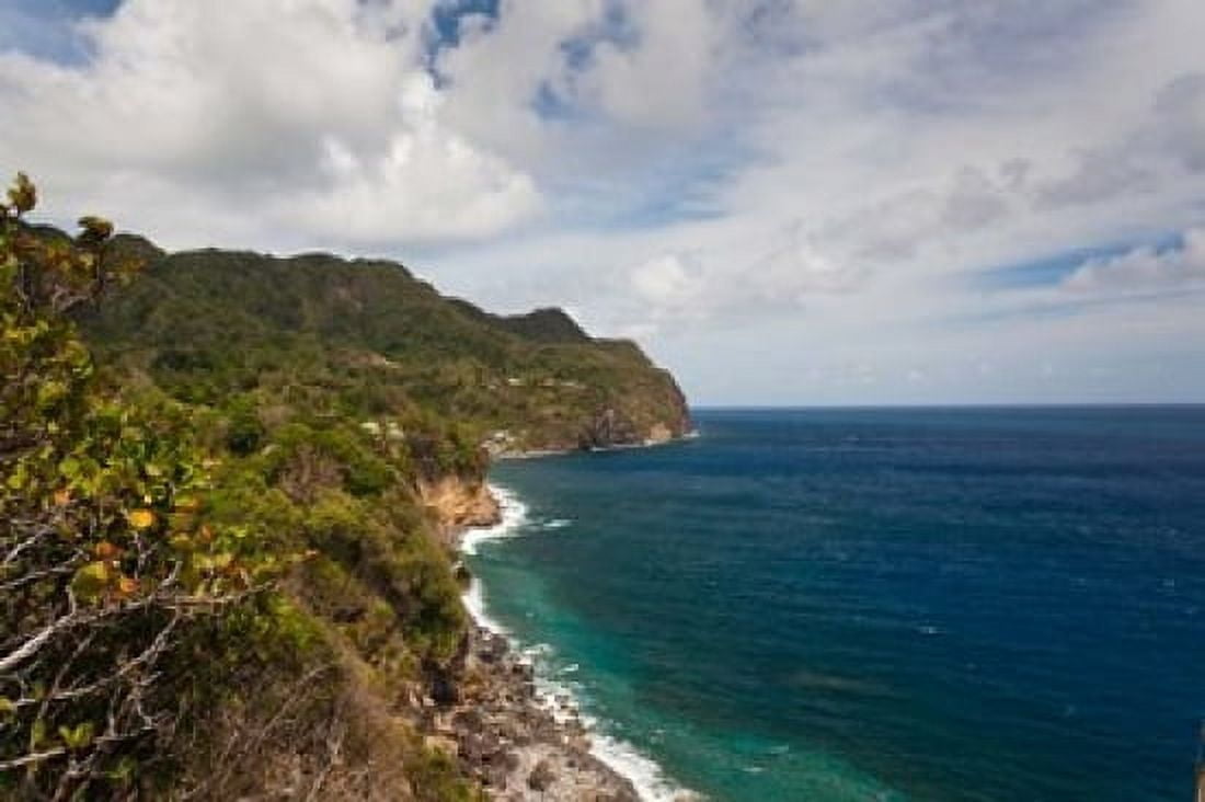 Dominica Roseau Grand Bay Coastline Canvas Art - Walter Bibikow DanitaDelimont (28 x 19)