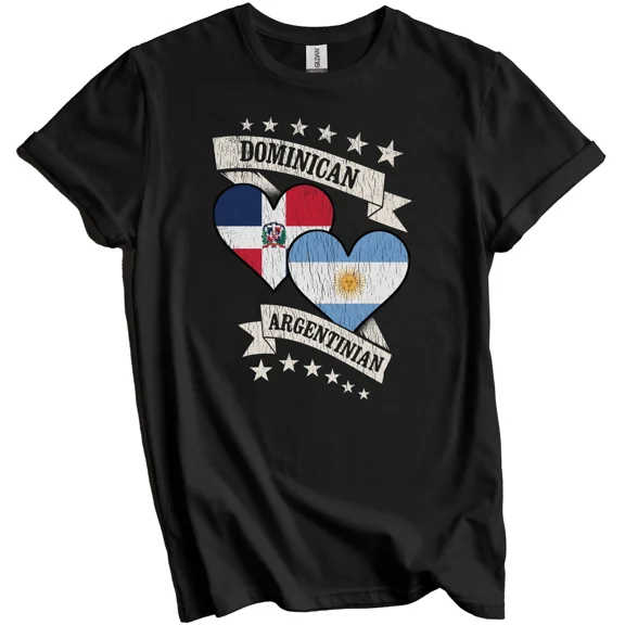 Dominican Argentinian Heart Flags Dominican Republic Argentina T-Shirt