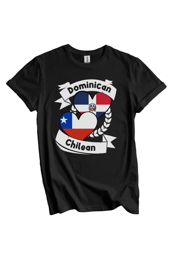 Dominican Chilean Heart Flags Dominican Republic Chile T-Shirt