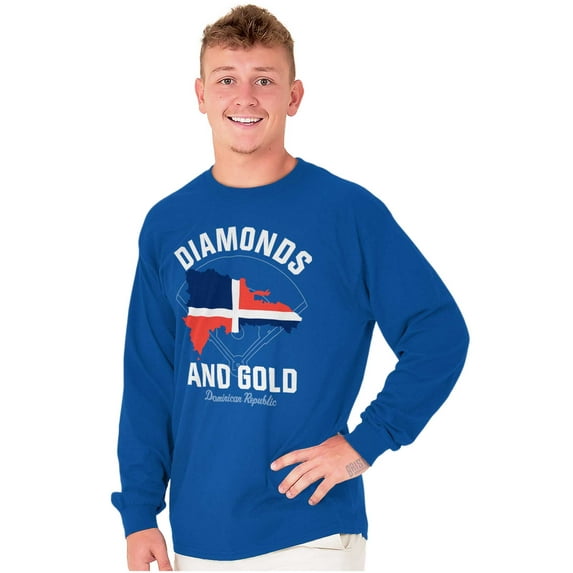 Dominican DR Shaped Pride Heritage Long Sleeve TShirt Men Women Brisco Brands S