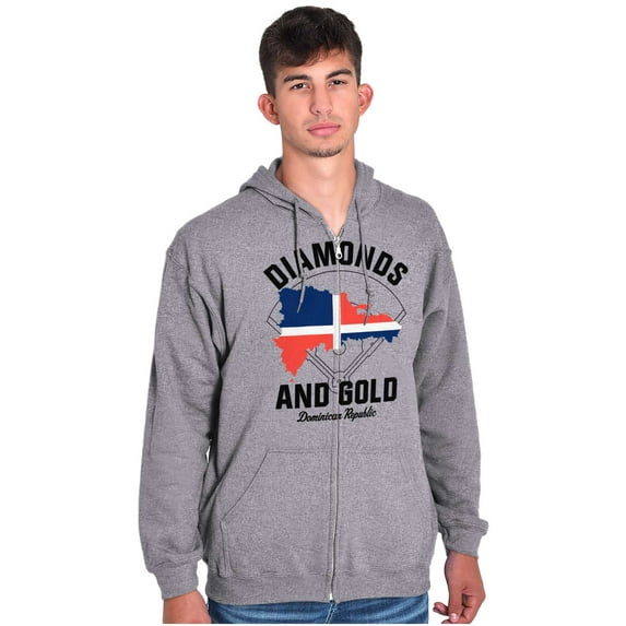 Dominican DR Shaped Pride Heritage Unisex Fleece Graphic Zip Up Hoodie Brisco Brands 3X