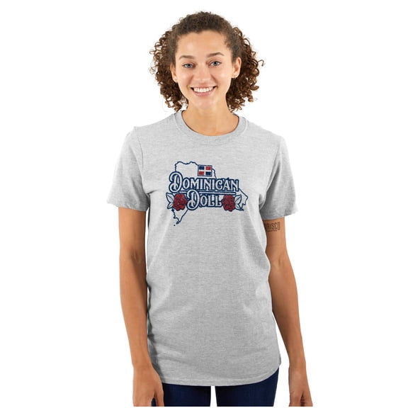 Dominican Doll Cute DR Flag Roses Women's Graphic T Shirt Tees Brisco Brands X