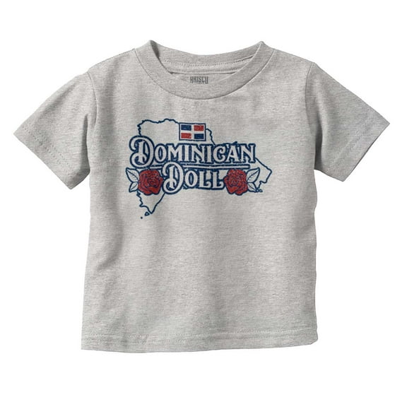Dominican Doll Cute DR Flag Roses Youth T Shirt Tee Girls Infant Toddler Brisco Brands 6M
