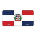 thumbnail image 1 of Dominican Flag Aluminum License Plate, 1 of 1