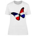 thumbnail image 1 of Dominican Flag, Butterfly T-Shirt Women -Image by Shutterstock, Female Large, 1 of 2