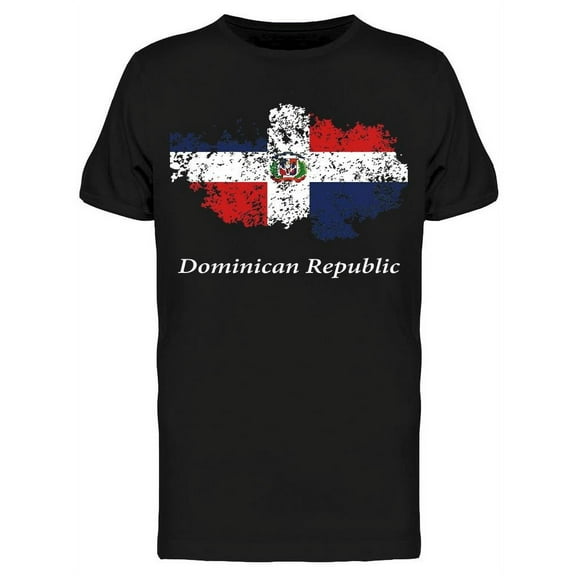 Dominican Flag, Grunge Style T-Shirt Men -Image by Shutterstock, Male XX-Large